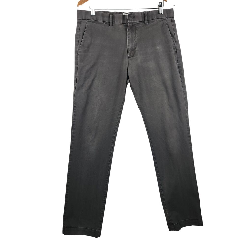 GAP Essential Straight Fit Chinos Men 34x34 Charcoal Gray Stretch Cotton